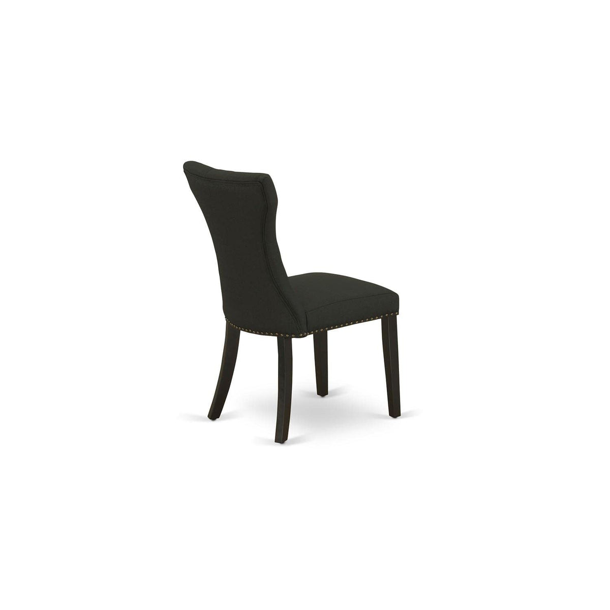 Black Linen Fabric Upholstered Dining Chairs Set of 2 X5252