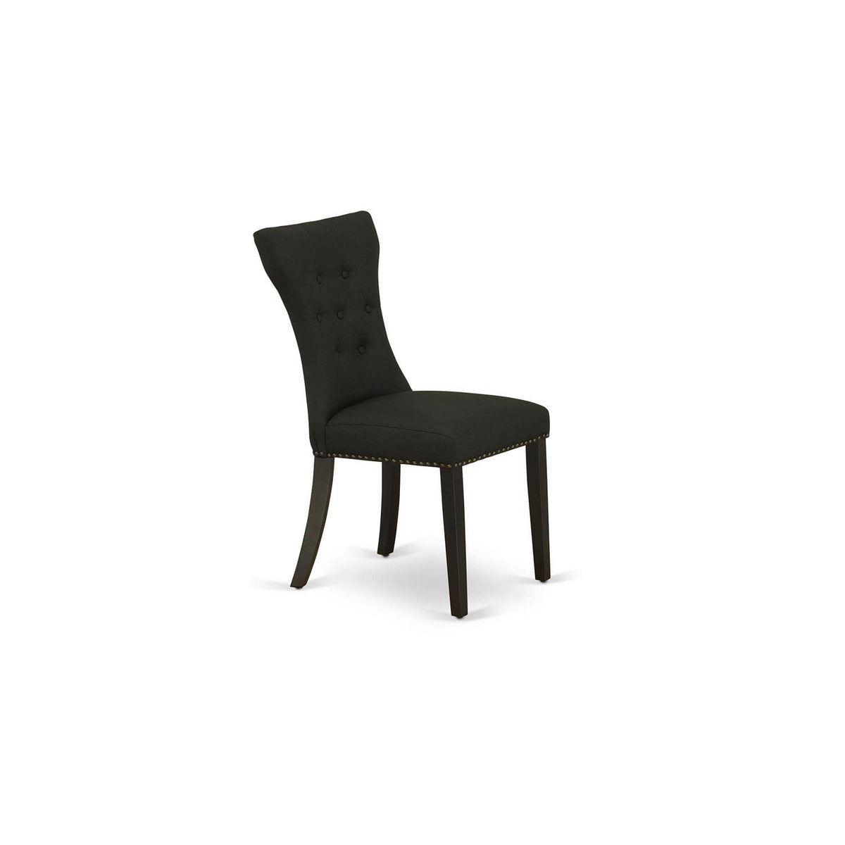 Black Linen Fabric Upholstered Dining Chairs Set of 2 X5252