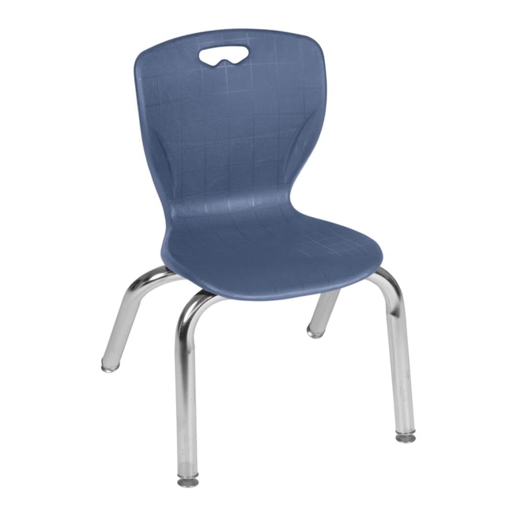 30" Square Mobile Table with 4 Blue Stackable Chairs G5940