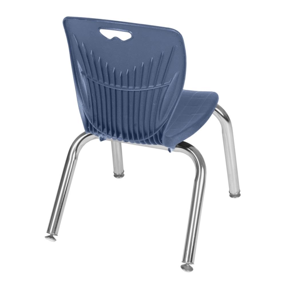 30" Square Mobile Table with 4 Blue Stackable Chairs G5940