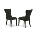 Black Linen Fabric Upholstered Dining Chairs Set of 2 X5252