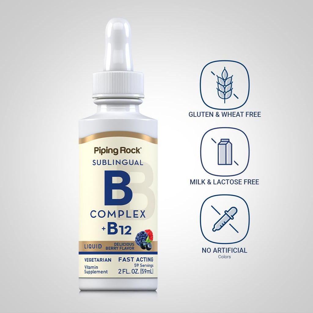 Vitamin B Complex with B12 Liquid Drops 1200 mcg 2 oz X197443