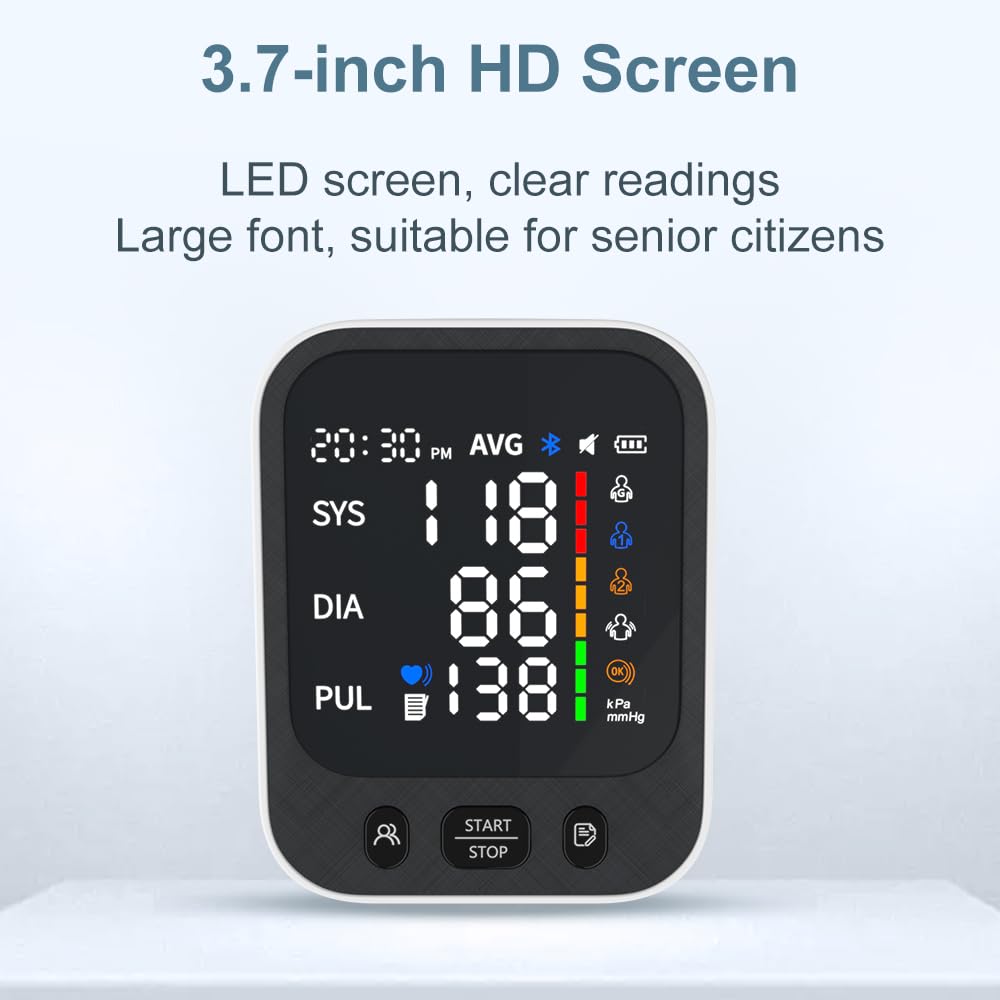 Automatic Upper Arm Blood Pressure Monitor with Large LED Screen and Adjustable Cuff P25980