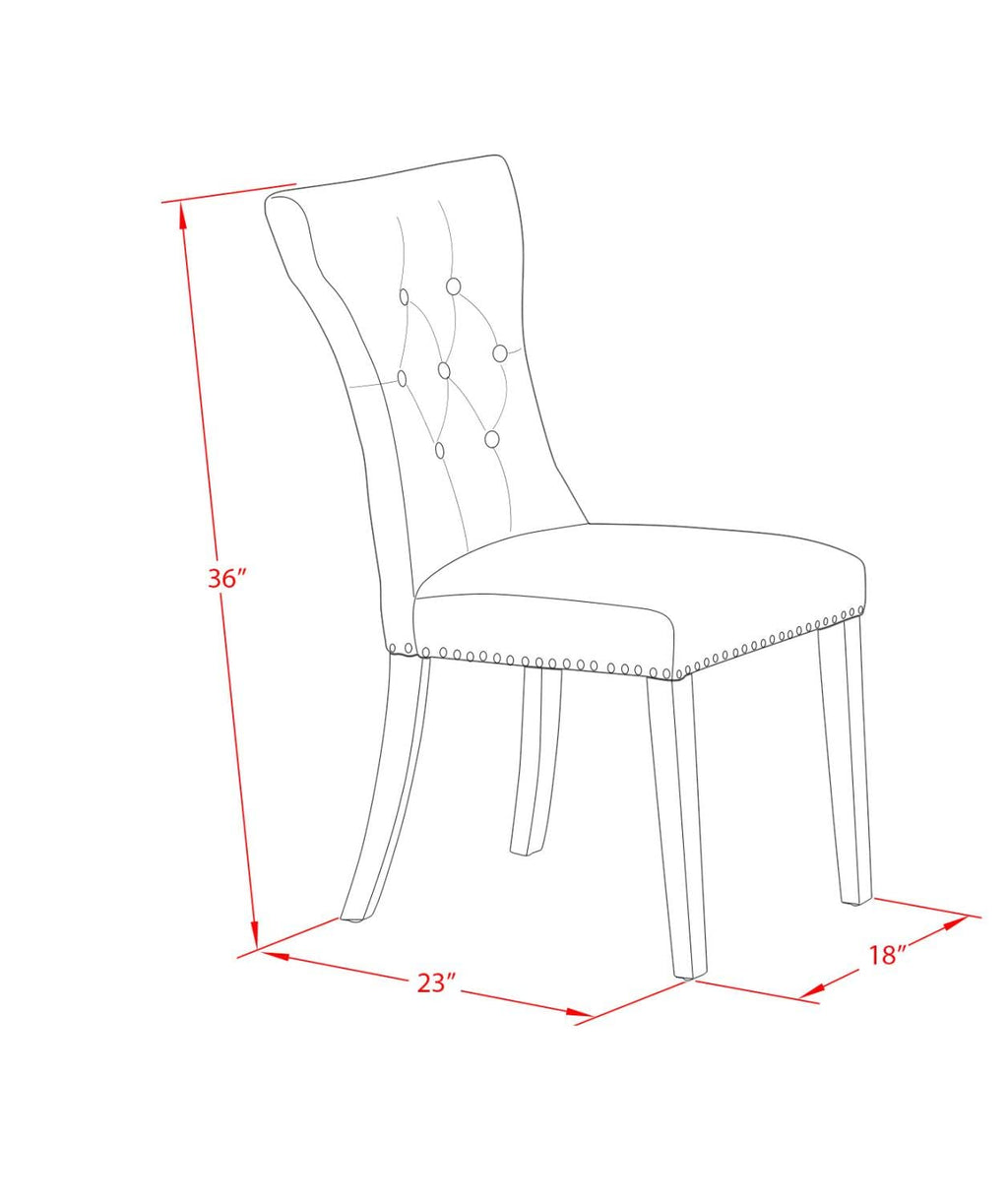 Black Linen Fabric Upholstered Dining Chairs Set of 2 X5252
