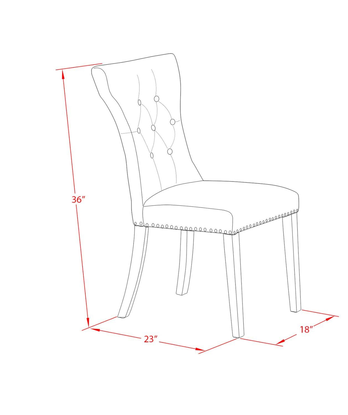 Black Linen Fabric Upholstered Dining Chairs Set of 2 X5252