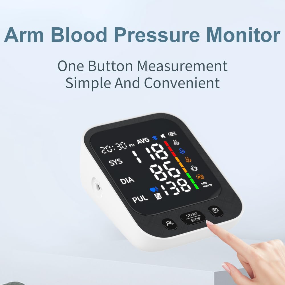 Automatic Upper Arm Blood Pressure Monitor with Large LED Screen and Adjustable Cuff P25980