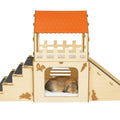 Extra Large Wooden Rabbit Hideout with Fleece Mats E404772