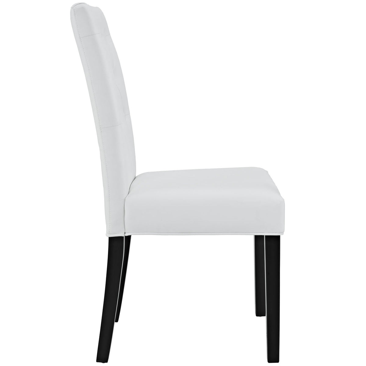 White Tufted Faux Leather Dining Chair R38216