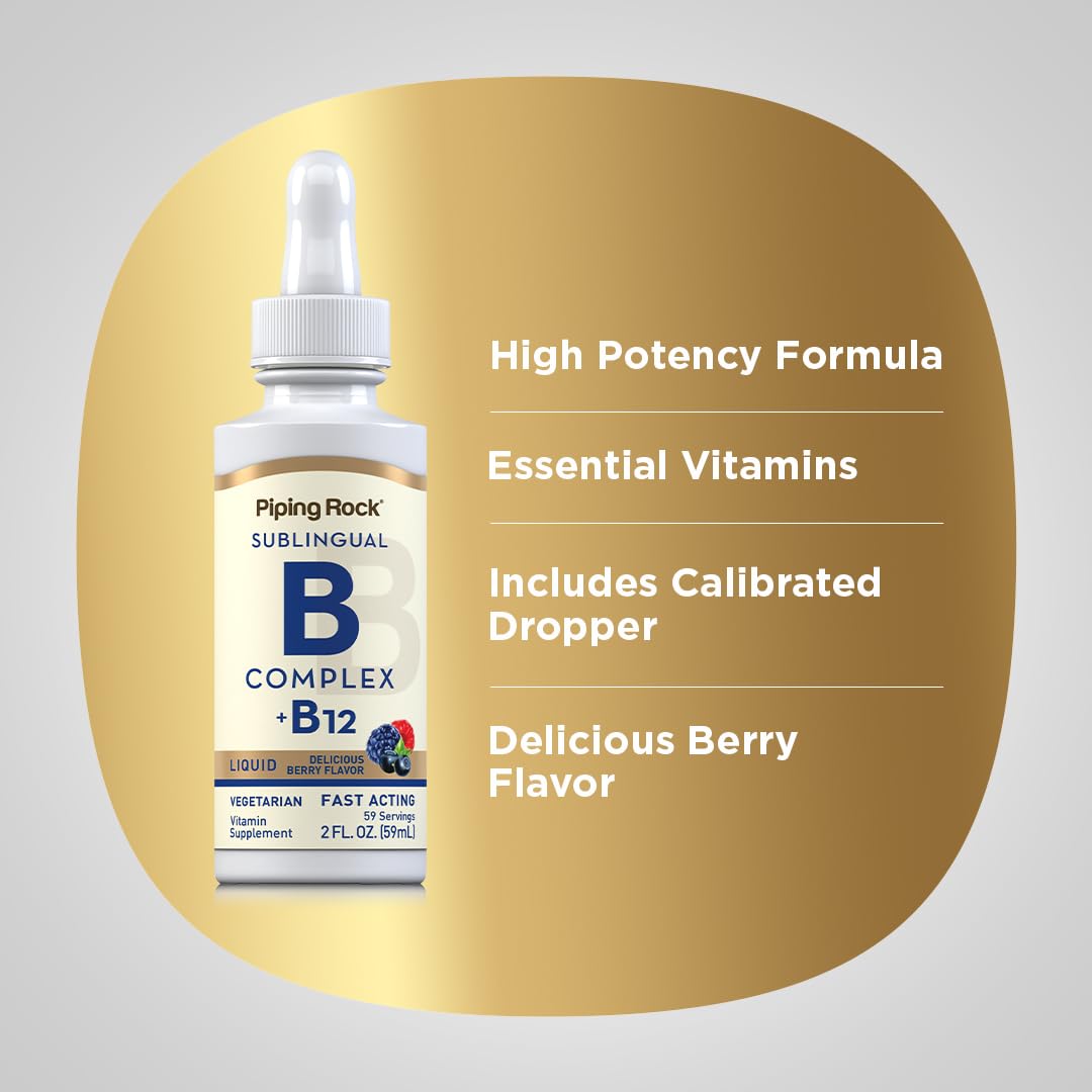 Vitamin B Complex with B12 Liquid Drops 1200 mcg 2 oz X197443