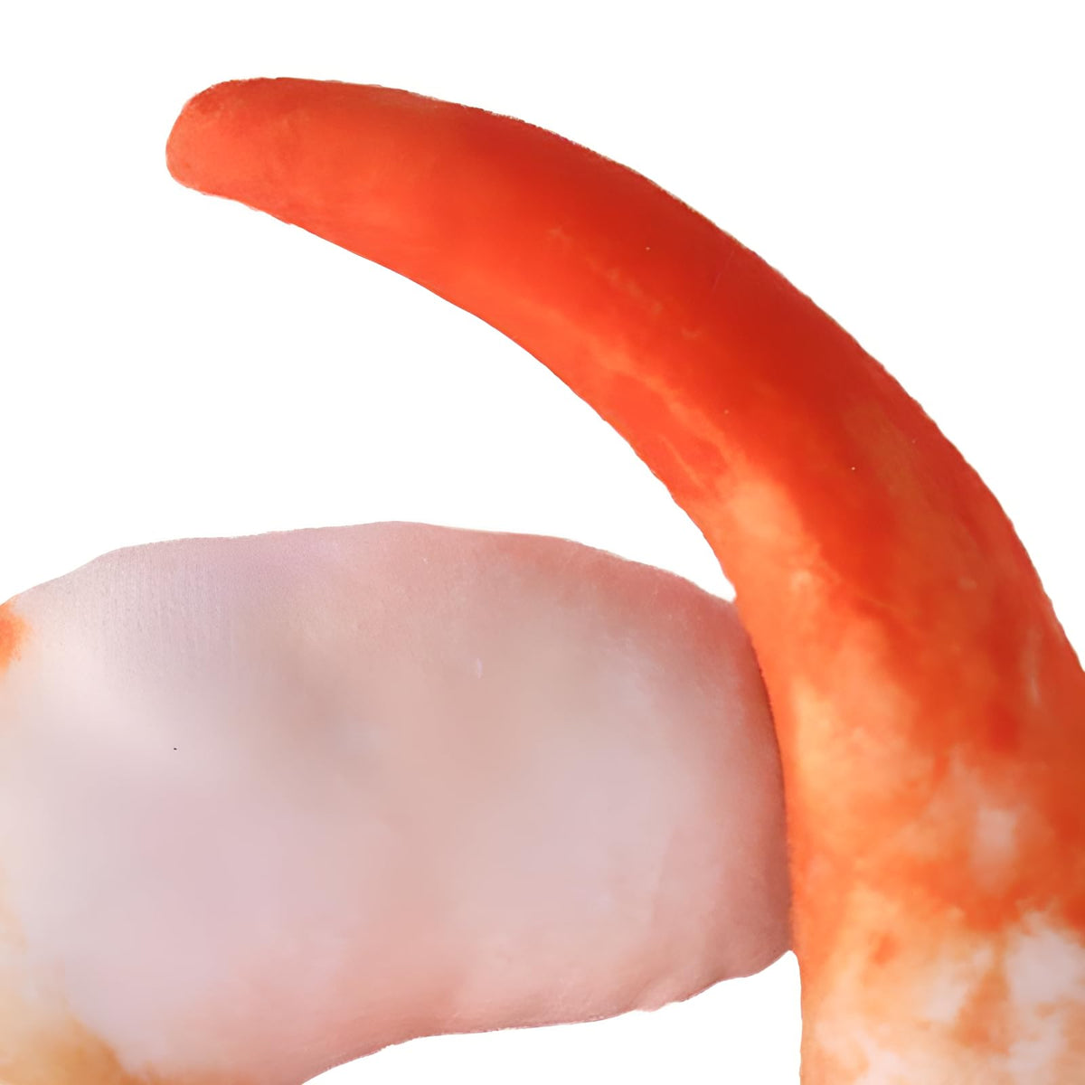 Orange White 3D Shrimp Shape Dog Squeaky Plush Toy V9670