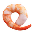 Orange White 3D Shrimp Shape Dog Squeaky Plush Toy V9670