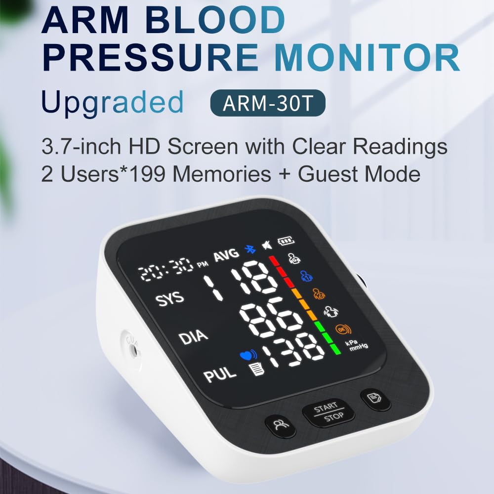 Automatic Upper Arm Blood Pressure Monitor with Large LED Screen and Adjustable Cuff P25980