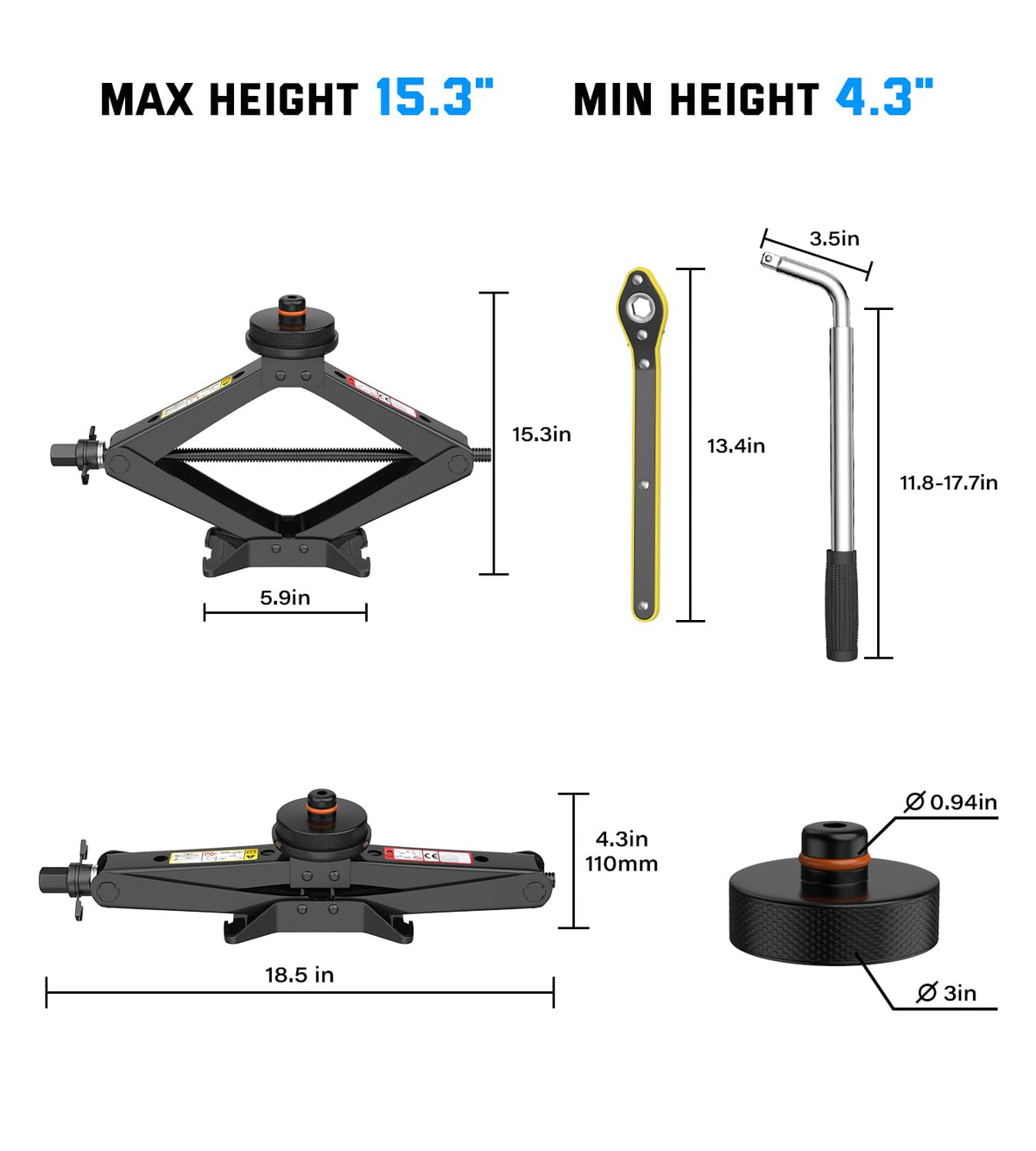 2.5 Ton Scissor Jack Kit I1015