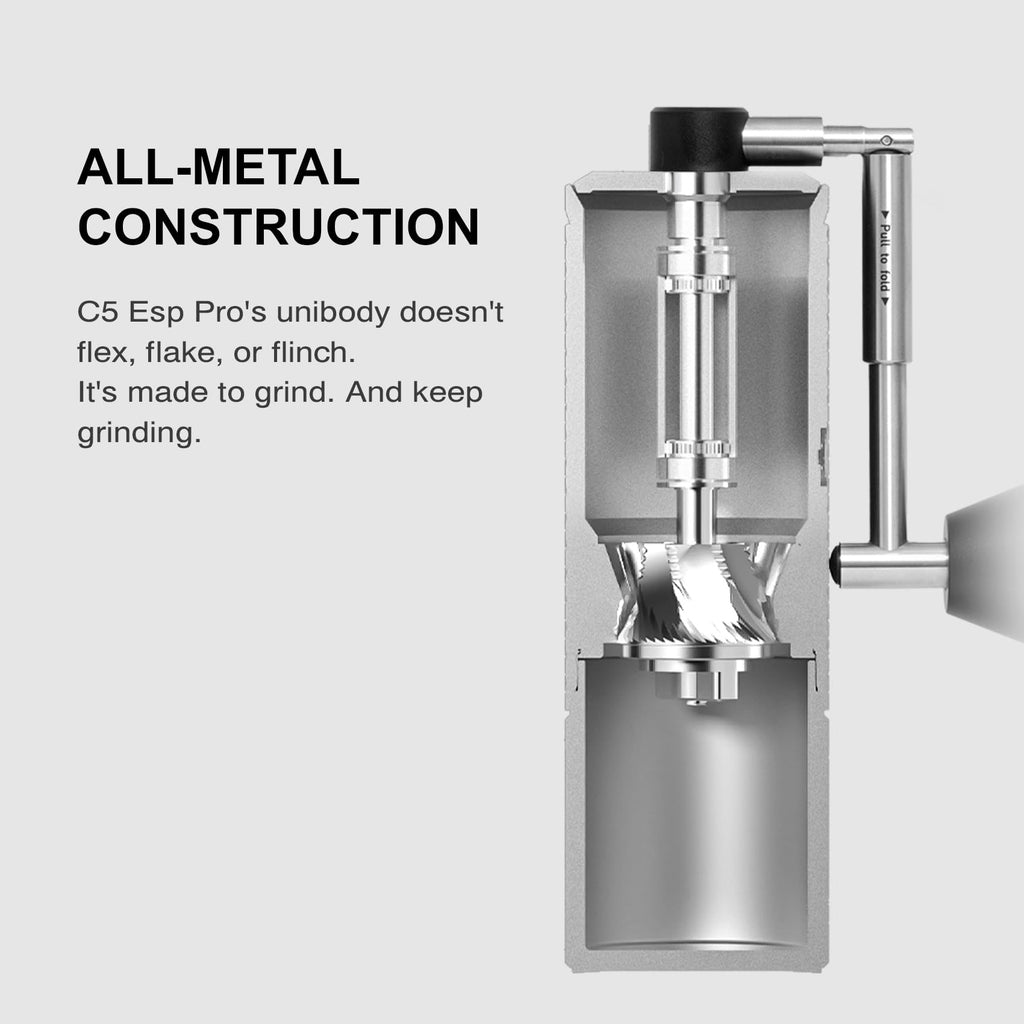 Manual Coffee Grinder with Conical Burr, Portable Hand Coffee Mill - Black X6636