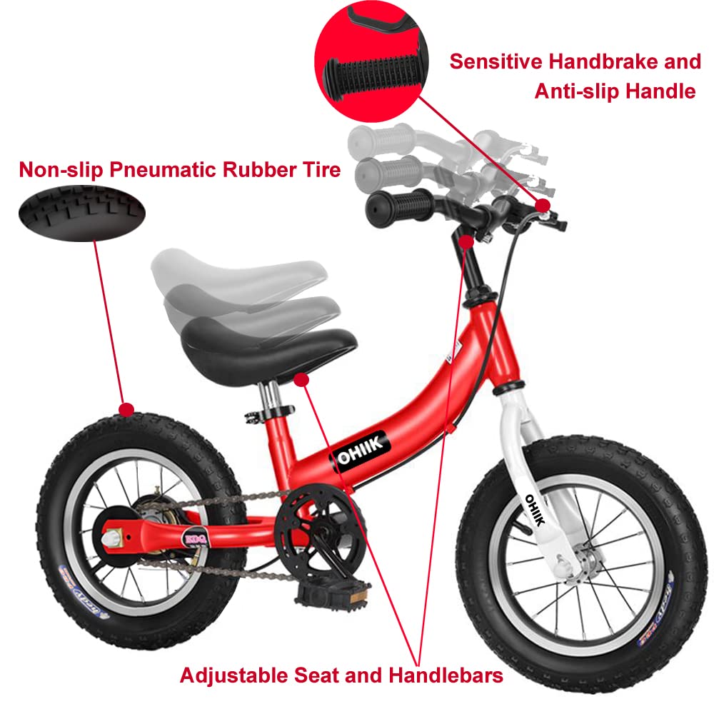 2 in 1 Balance Bike with Pedal Kit, Training Wheels, Brakes F27733