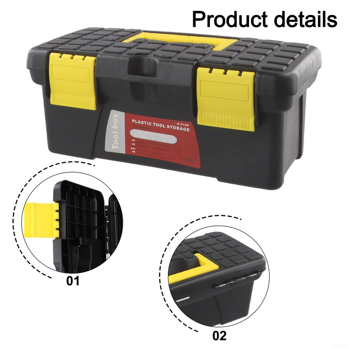 10 Inch Plastic Toolbox D76428