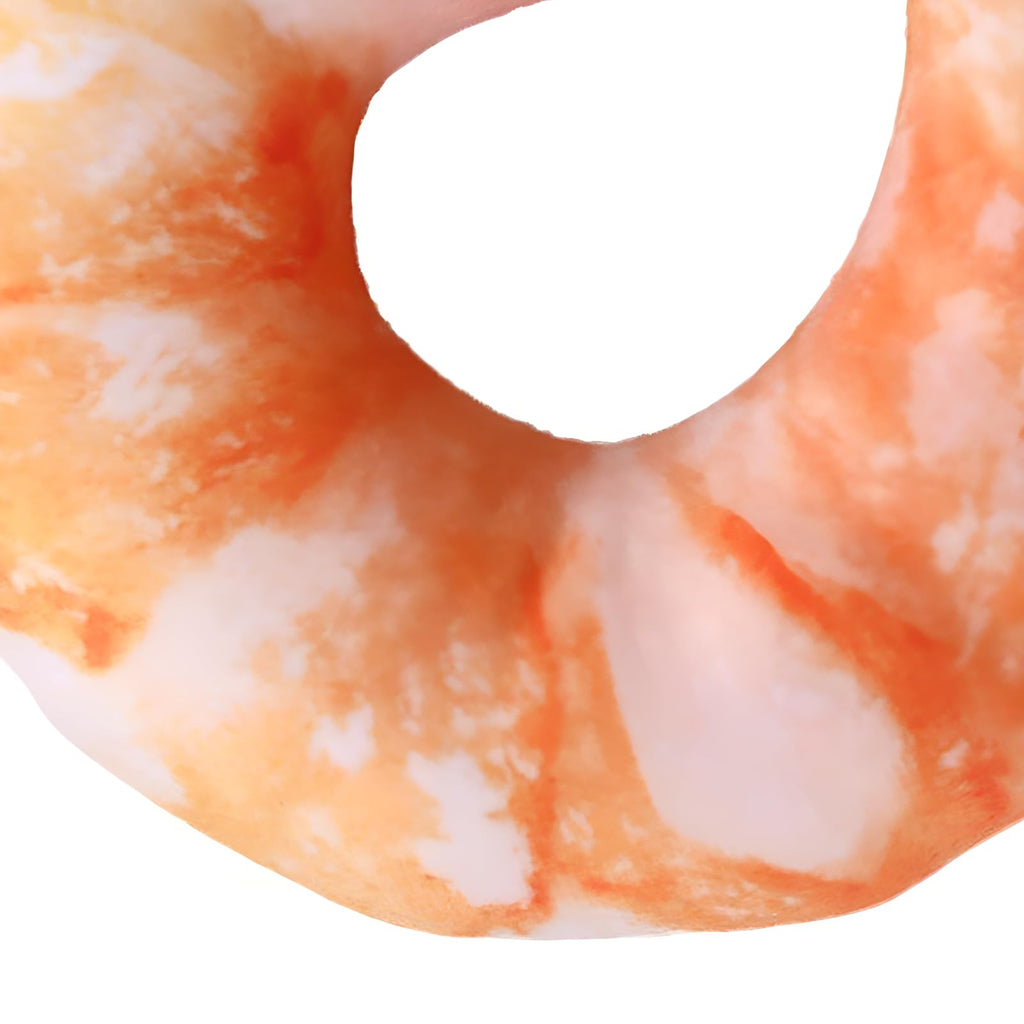 Orange White 3D Shrimp Shape Dog Squeaky Plush Toy V9670