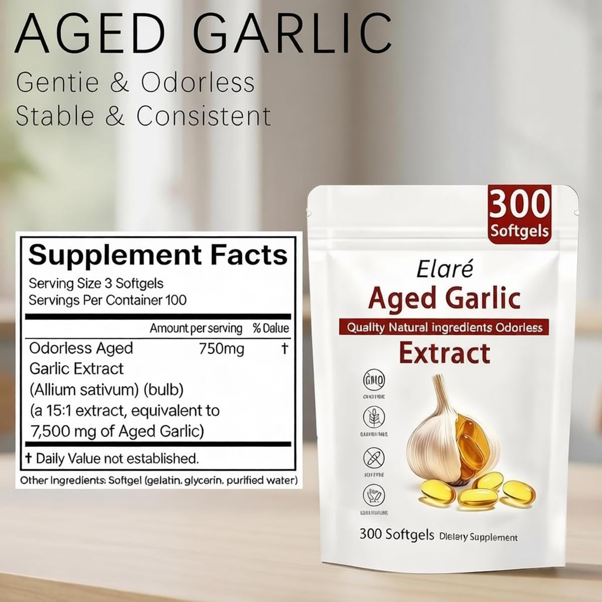 Odorless Organic Aged Garlic Extract Supplement V518