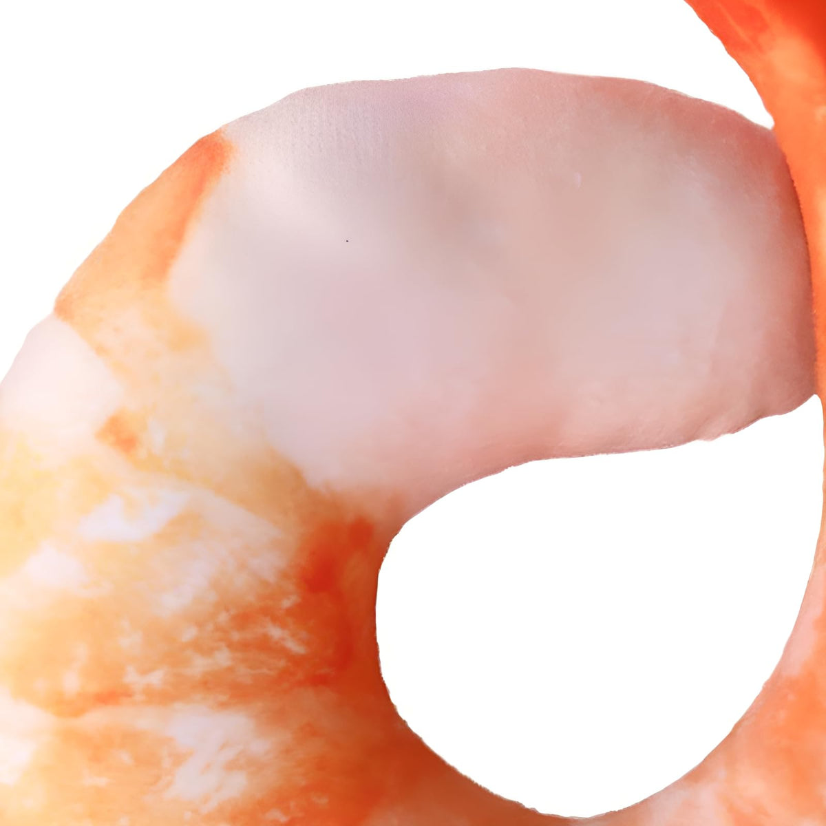 Orange White 3D Shrimp Shape Dog Squeaky Plush Toy V9670