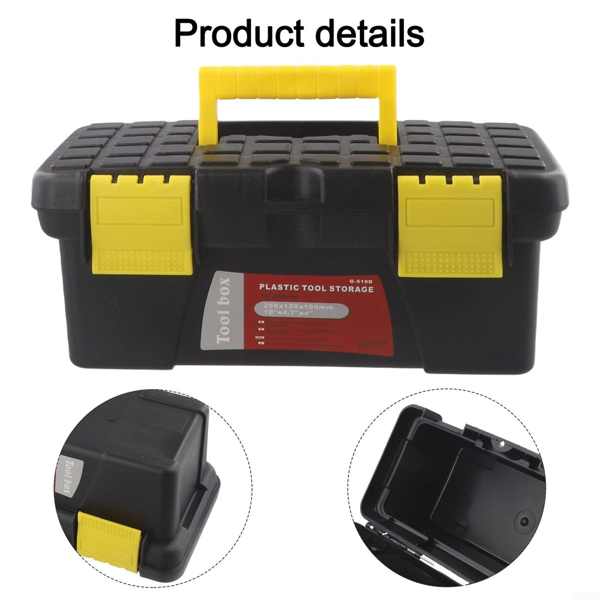 10 Inch Plastic Toolbox D76428