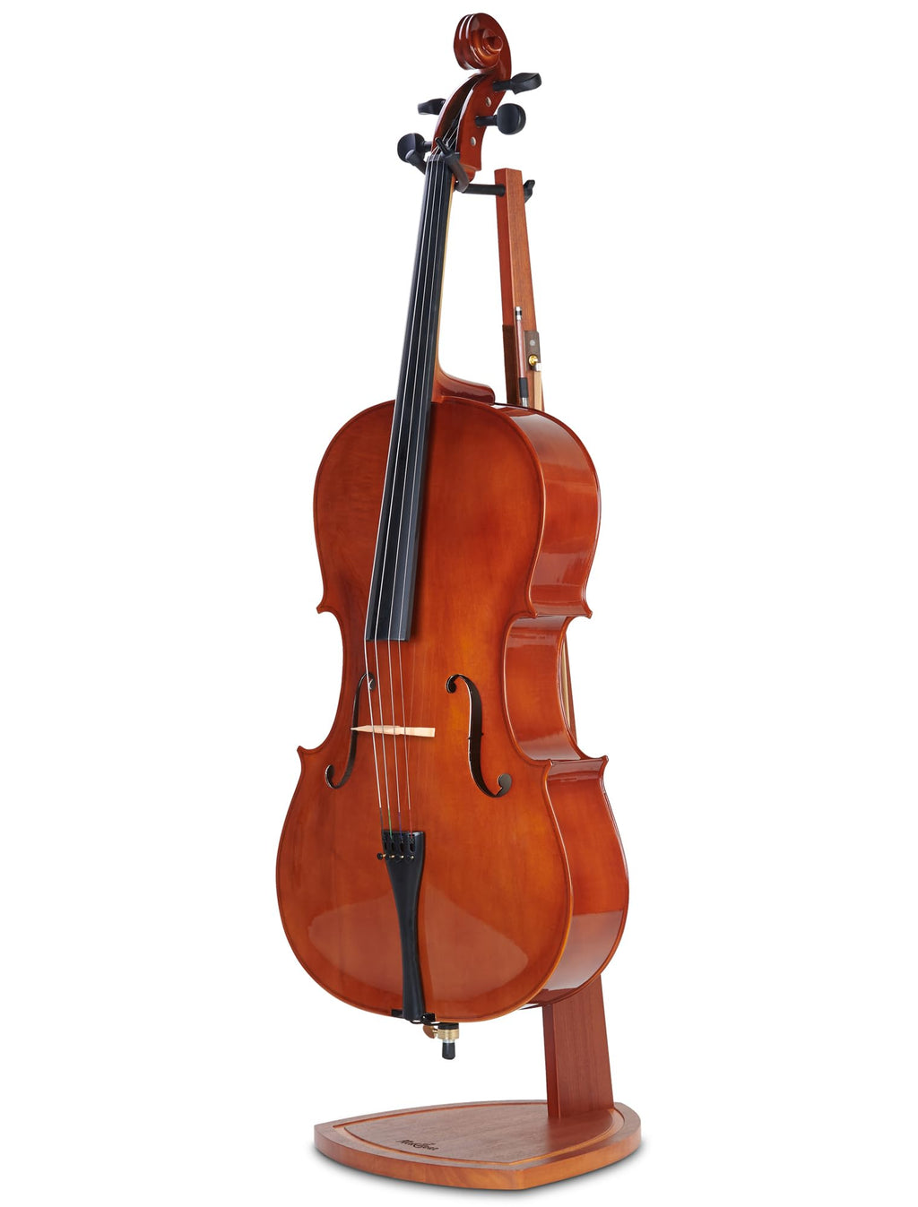 Mahogany Wood Cello Stand with Bow Holder I596008
