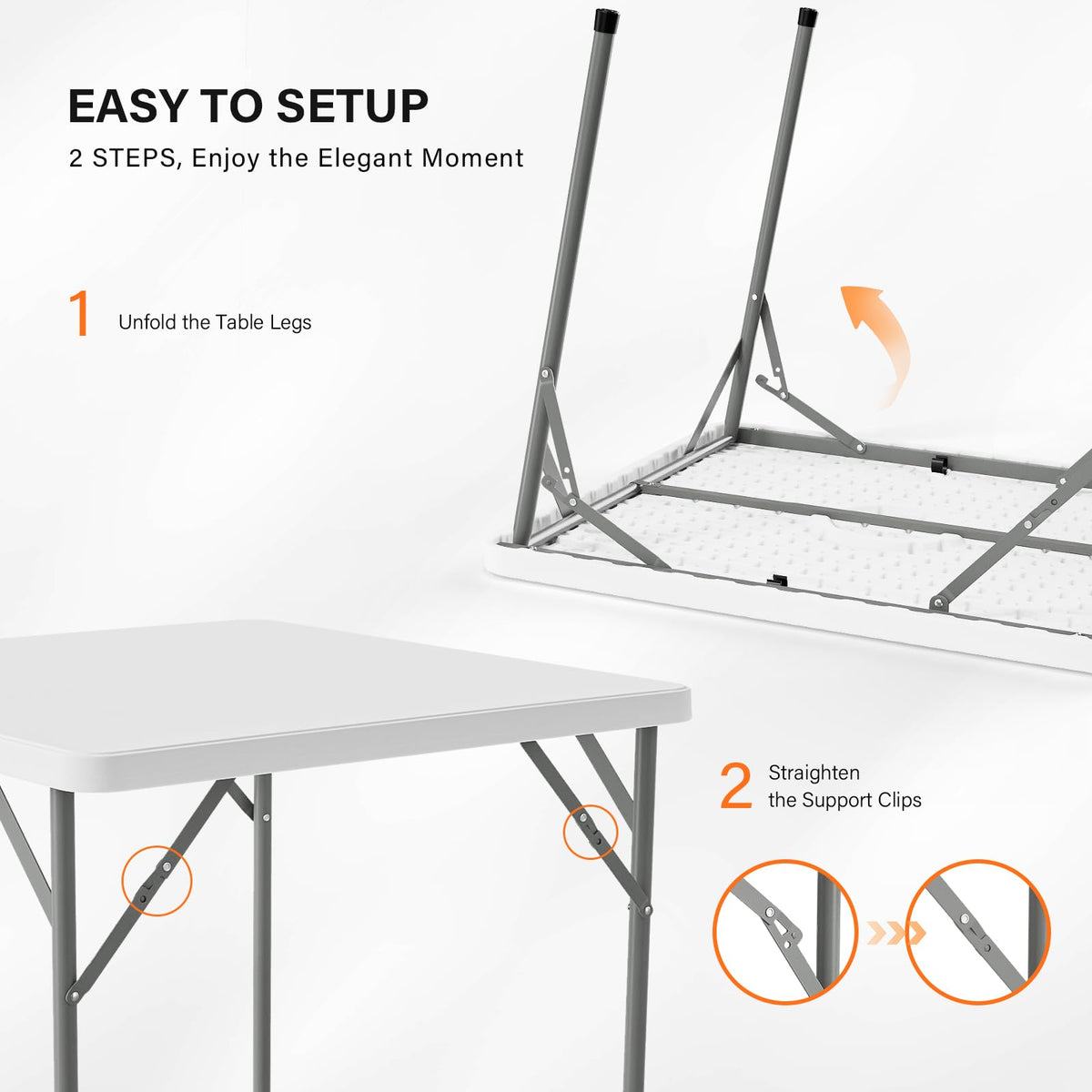 White 34 inch Folding Card Table W934