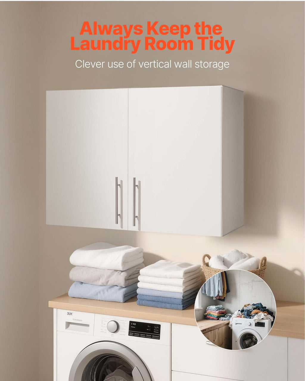 White 2-Tier Wall Mounted Cabinet with Adjustable Shelf Q123