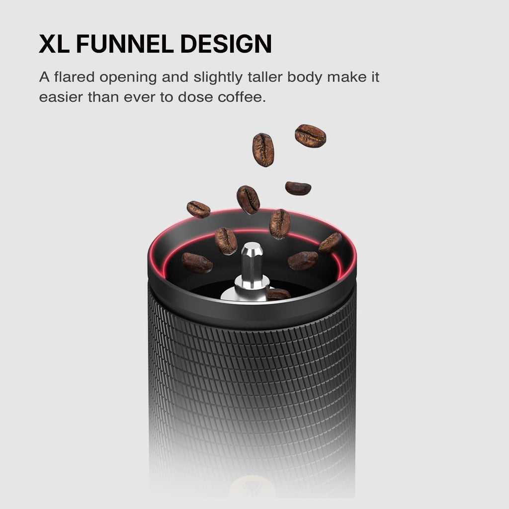Manual Coffee Grinder with Conical Burr, Portable Hand Coffee Mill - Black X6636