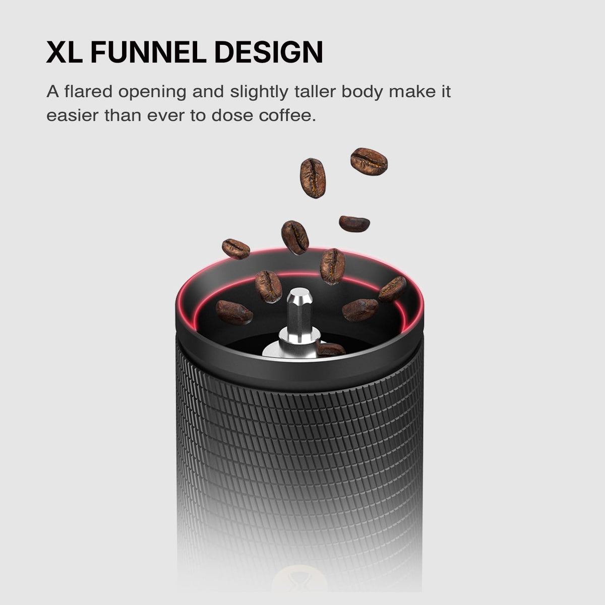 Manual Coffee Grinder with Conical Burr, Portable Hand Coffee Mill - Black X6636