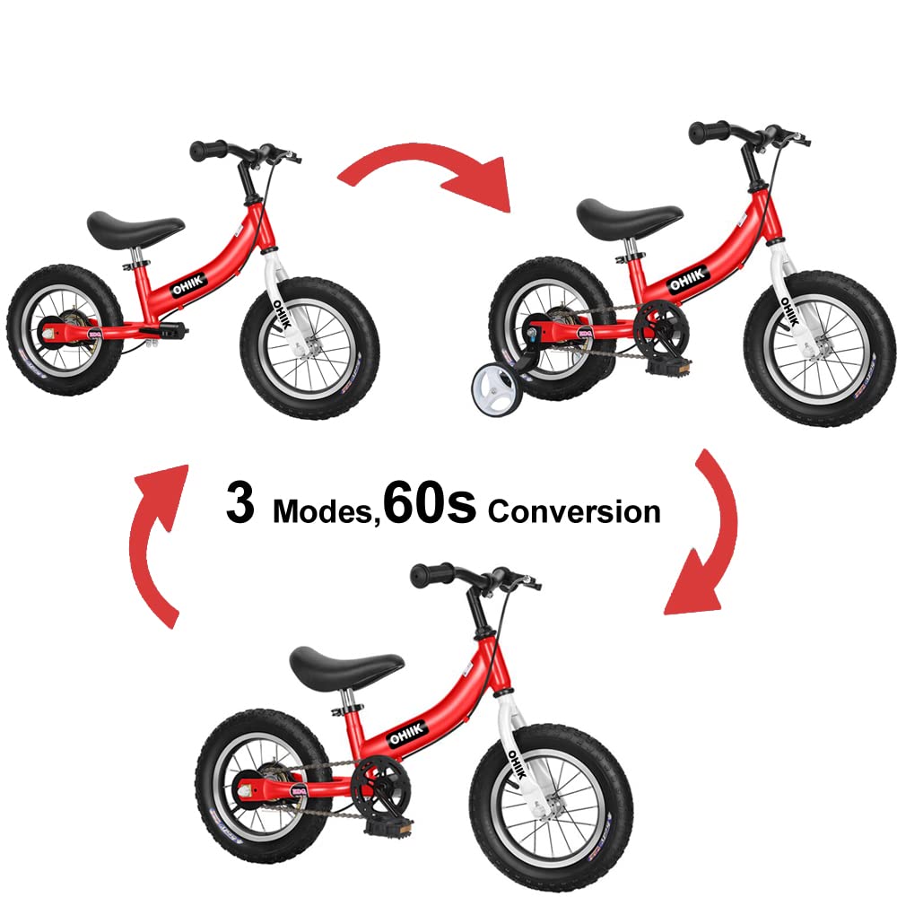 2 in 1 Balance Bike with Pedal Kit, Training Wheels, Brakes F27733