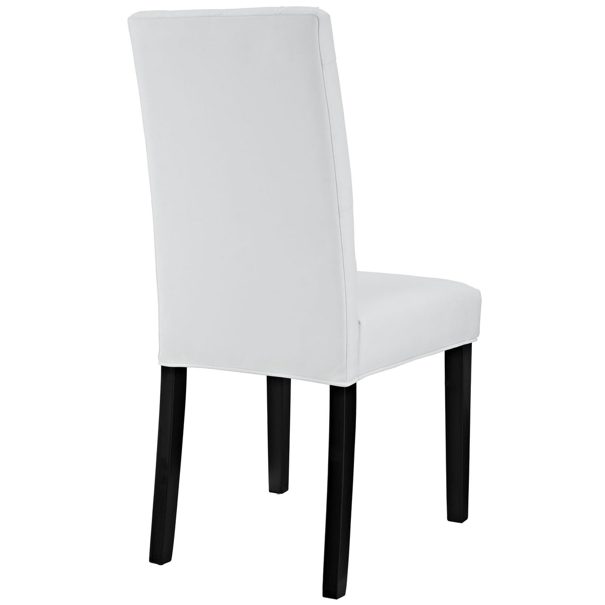 White Tufted Faux Leather Dining Chair R38216