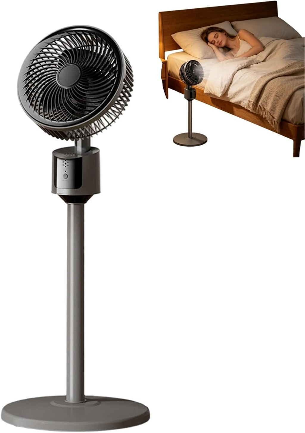 Standing Fan with 90° Oscillation, 3 Speeds, Adjustable Height F5048