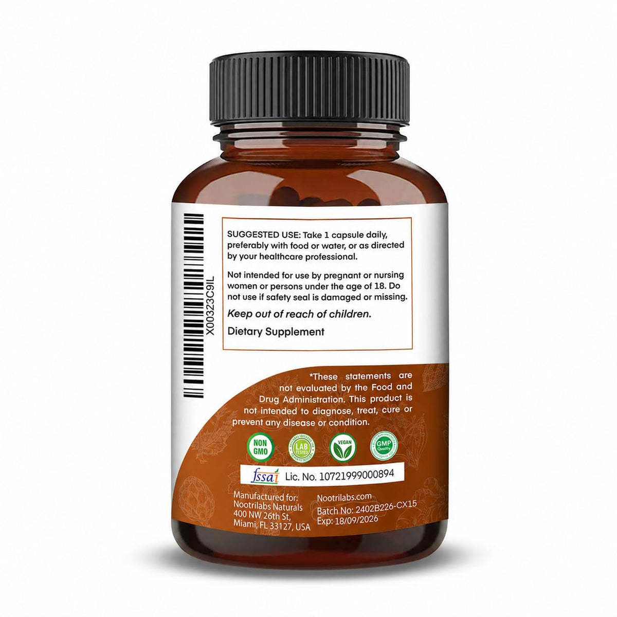 90 Vegan Capsules Ceylon Cinnamon Turmeric Apple Cider Vinegar Ashwagandha R578769