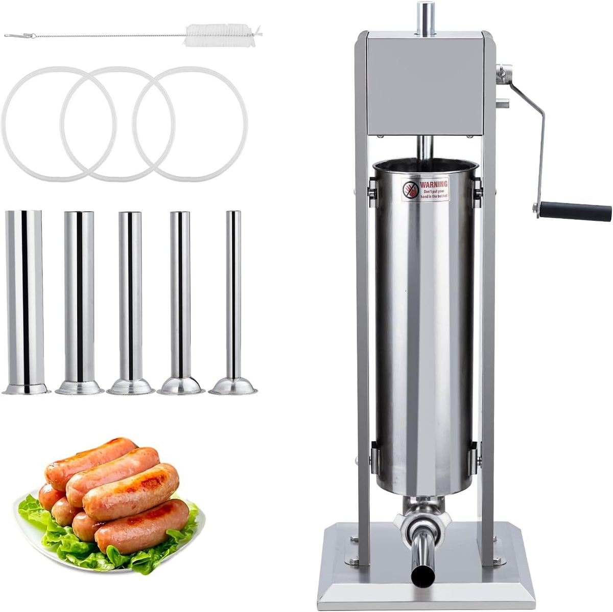 15L Sausage Stuffer with 5 Stainless Steel Tubes F850