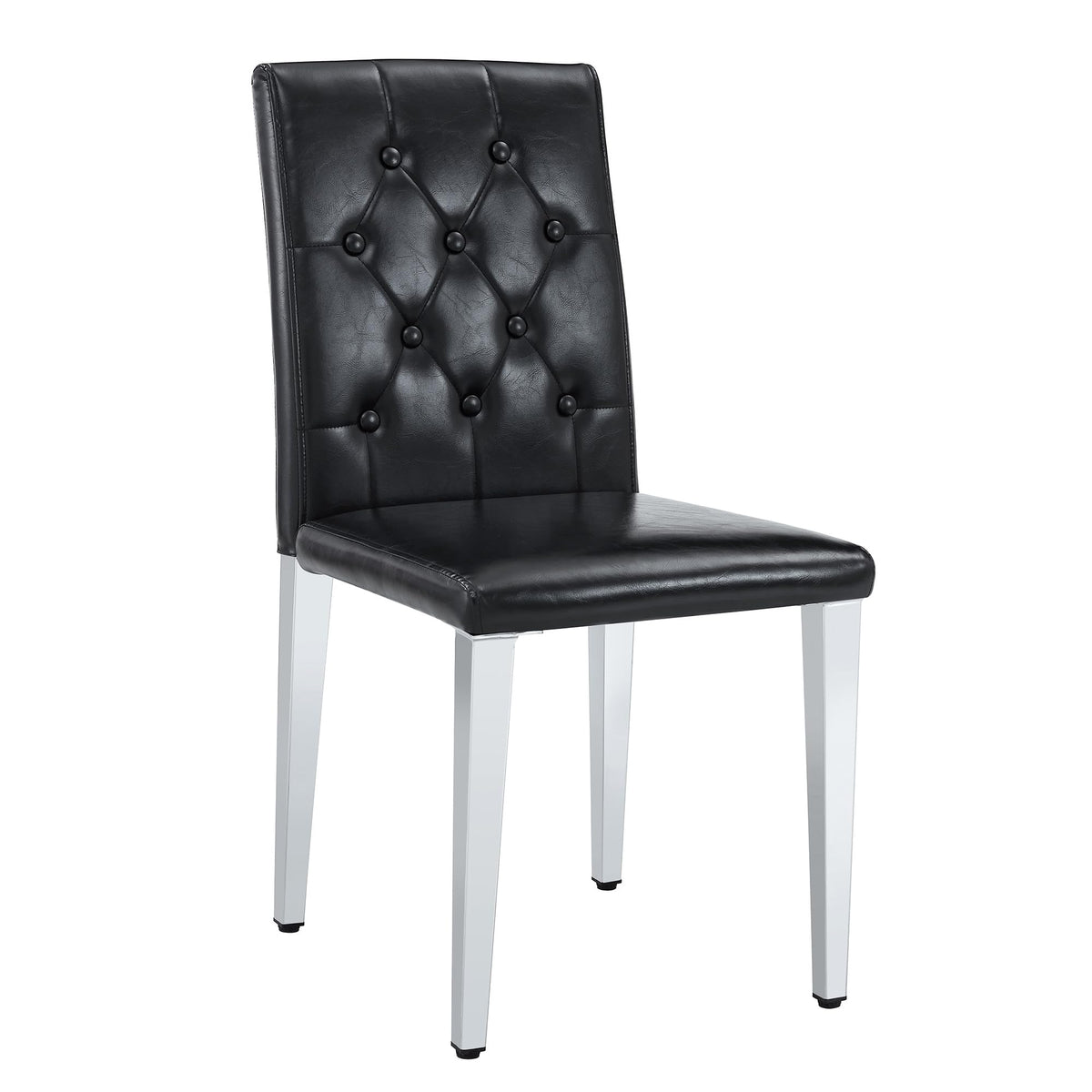 Black Faux Leather Dining Chairs Set of 6 Q319