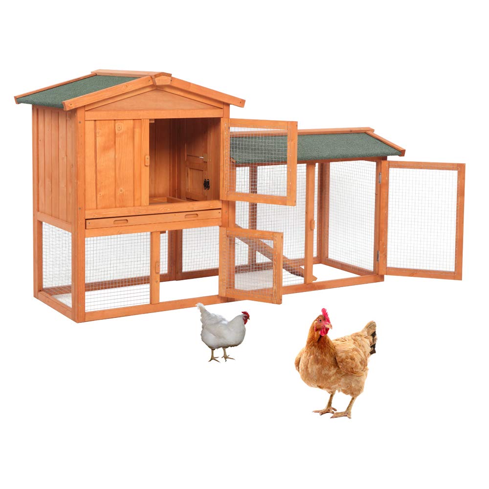 Wooden Chicken Coop with Waterproof Roof and Nesting Box H898