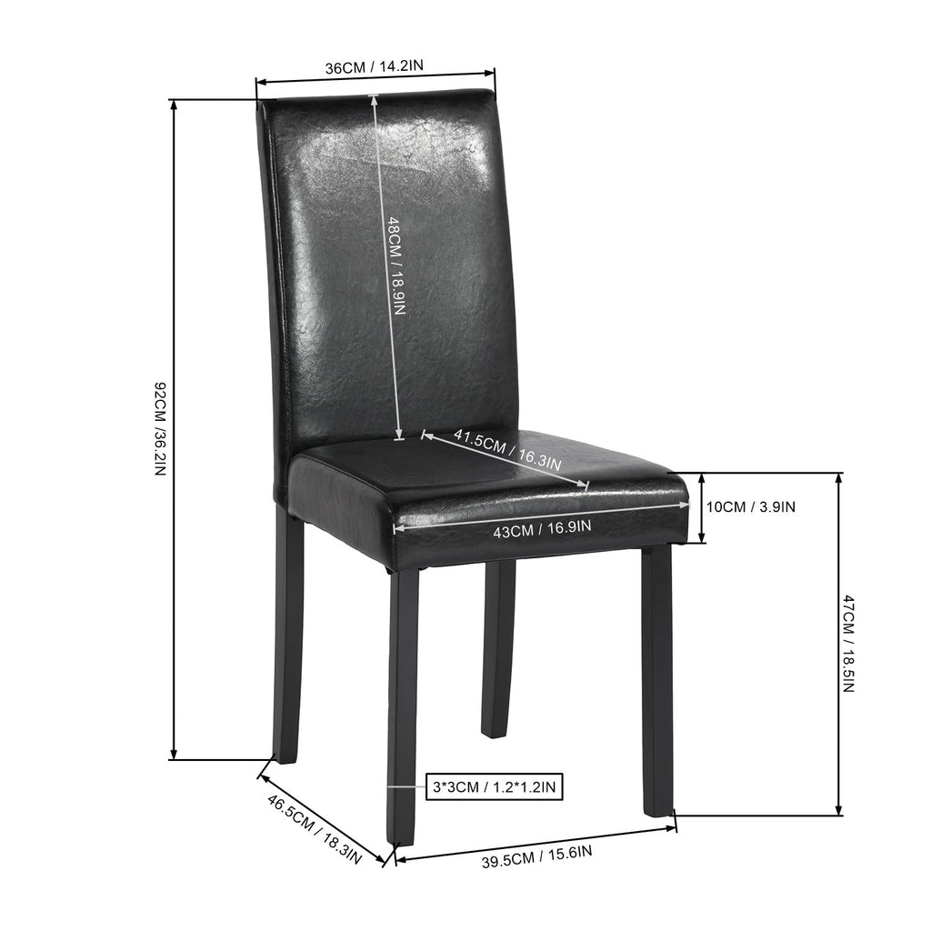 Upholstered PU Leather Dining Chairs Set of 4 J5500
