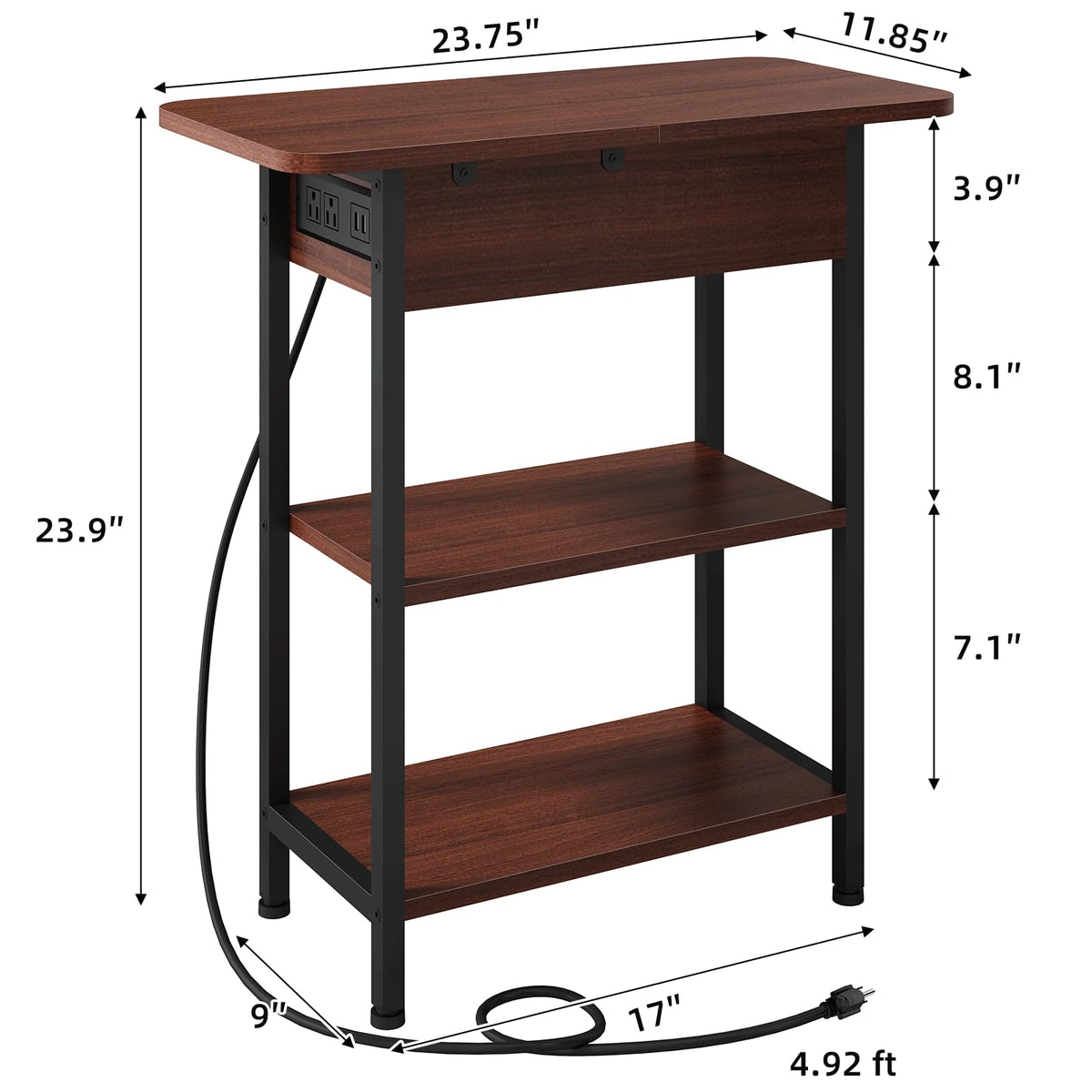 Narrow Side Table with Storage E5765