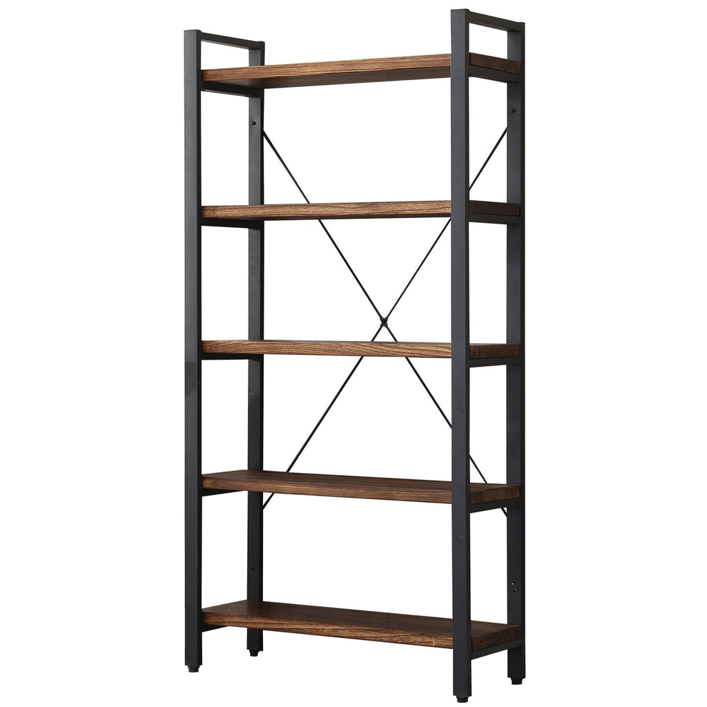 5 Tier Solid Wood Metal Bookcase T311
