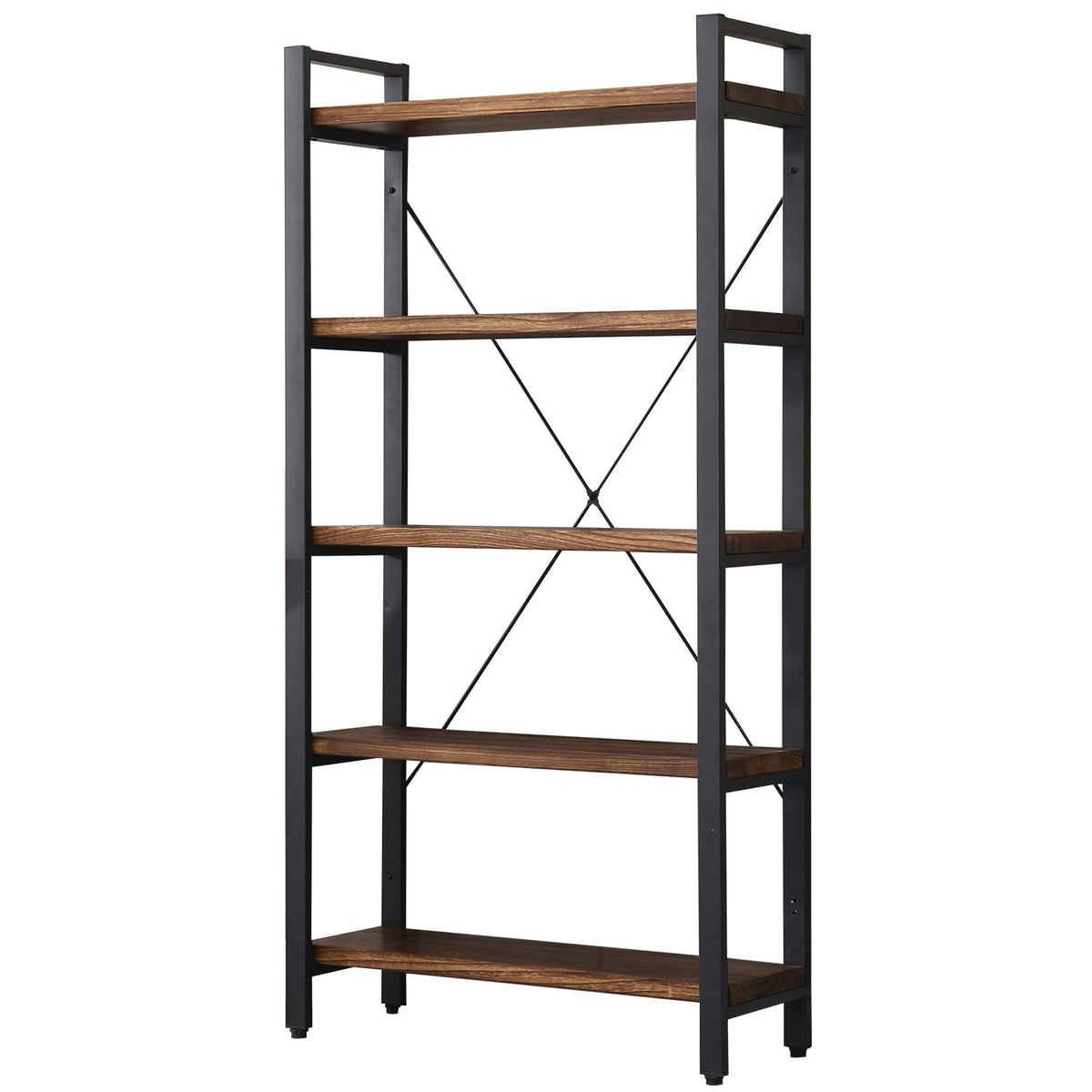 5 Tier Solid Wood Metal Bookcase T311