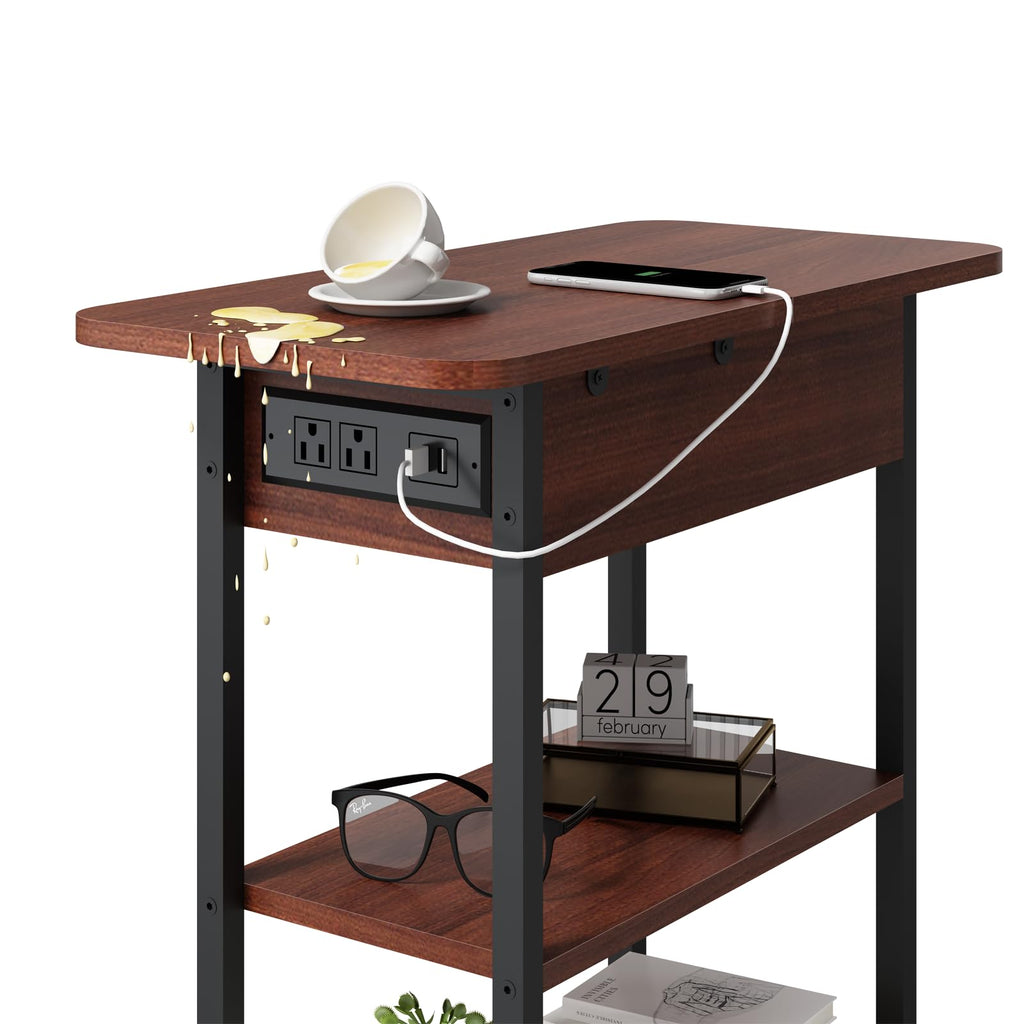 Narrow Side Table with Storage E5765