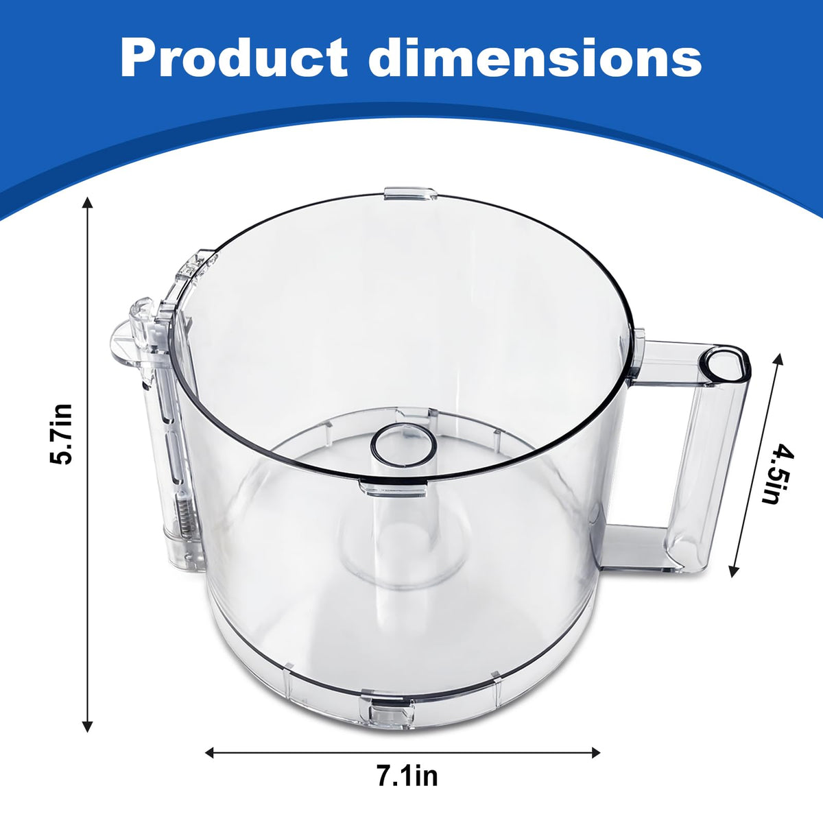 14-Cup Food Processor Working Bowl with 4 Locking Clips E634458