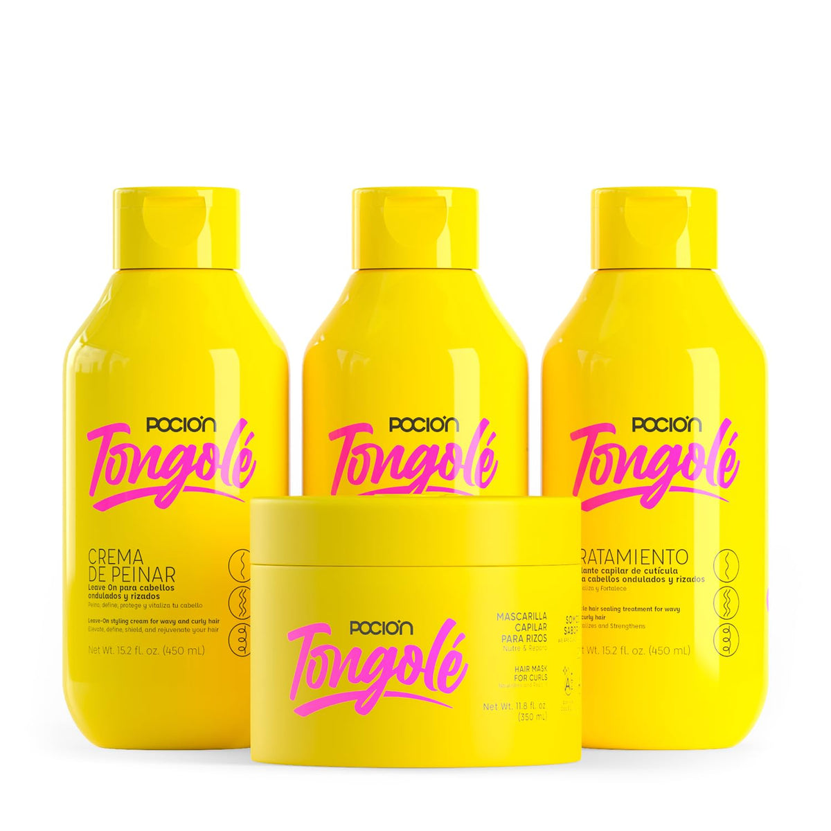 Curly Hair Care Kit - Shampoo, Treatment Conditioner, Leave-In Conditioner & Hair Mask H867238