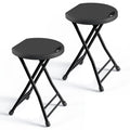 Black 18 Inch Folding Stool with Handle, Pack of 2 C431998