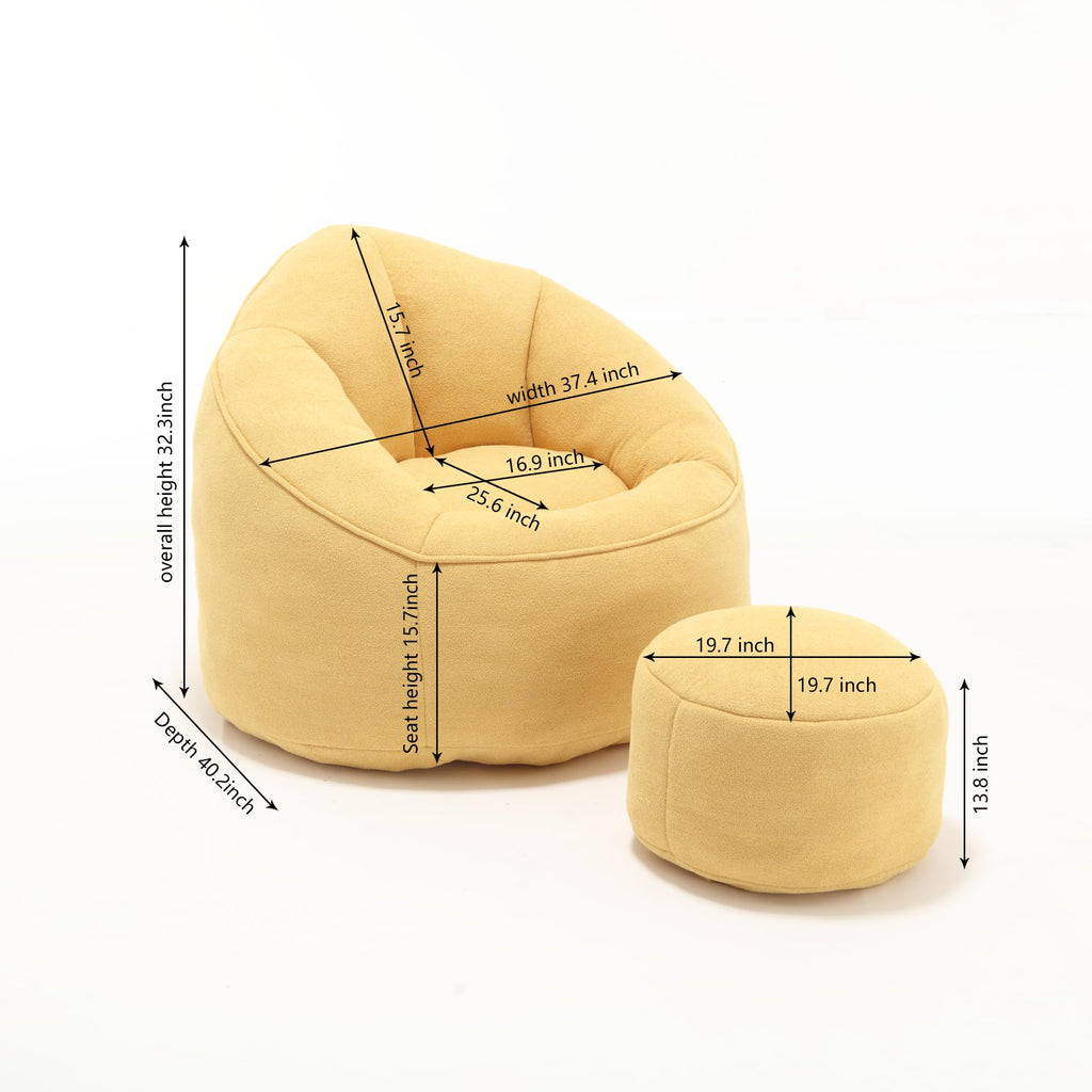 Microfiber Bean Bag Chair with Footrest N4627