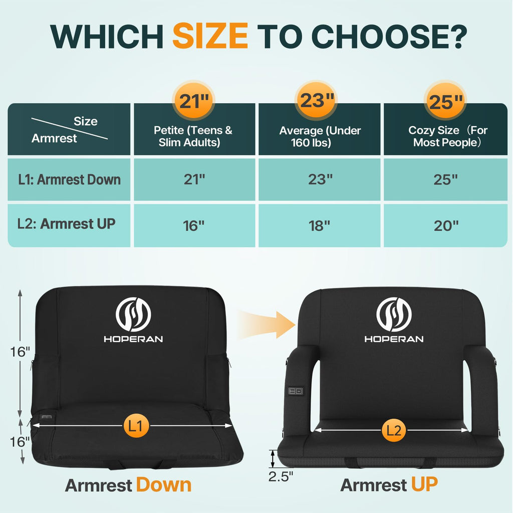 Heated Stadium Seats for Bleachers with Power Bank O8283