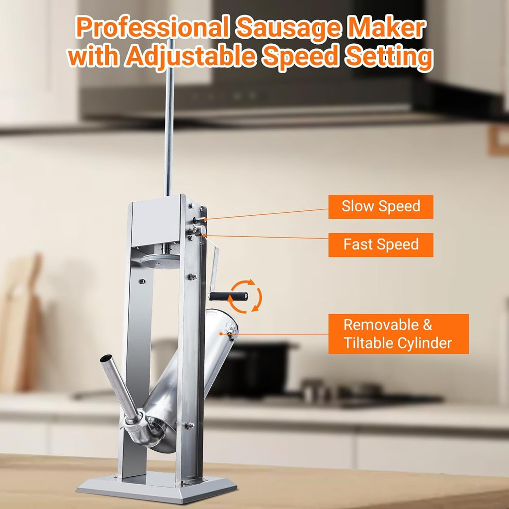 15L Sausage Stuffer with 5 Stainless Steel Tubes F850