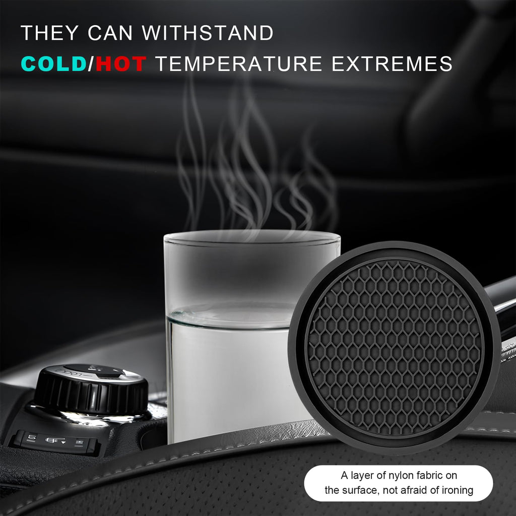 Black Non-Slip Silicone Car Cup Coasters O32408