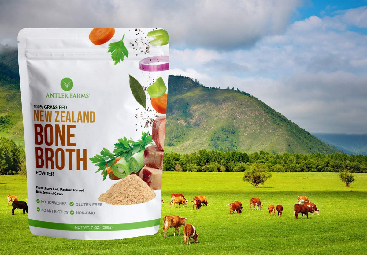 100% Grass Fed New Zealand Bone Broth Powder, 40 Servings, 200g U42231