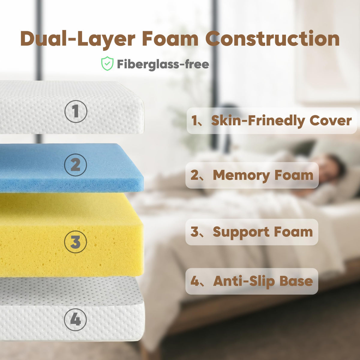 6 Inch Memory Foam Twin Mattress W424662